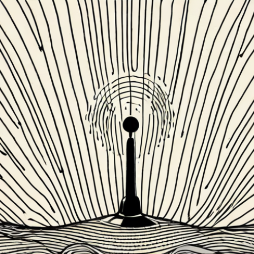 Home 11 A hand-drawn illustration of radio waves emanating from an antenna, visually demonstrating wave propagation. Include labels for key components like wavelength and amplitude.
