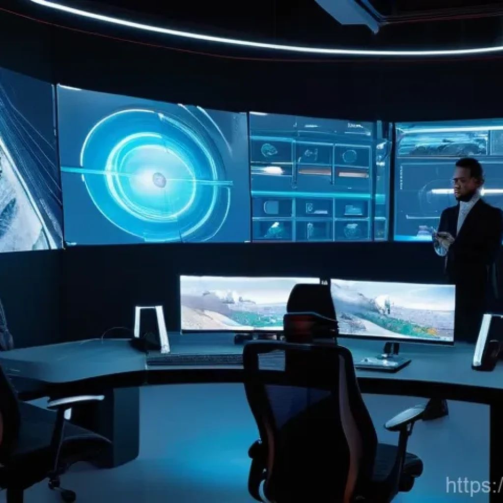 미디어기술사와 게임 엔진 활용 - **Prompt:** A diverse team of four highly skilled professionals (a female architect, a male filmmake...