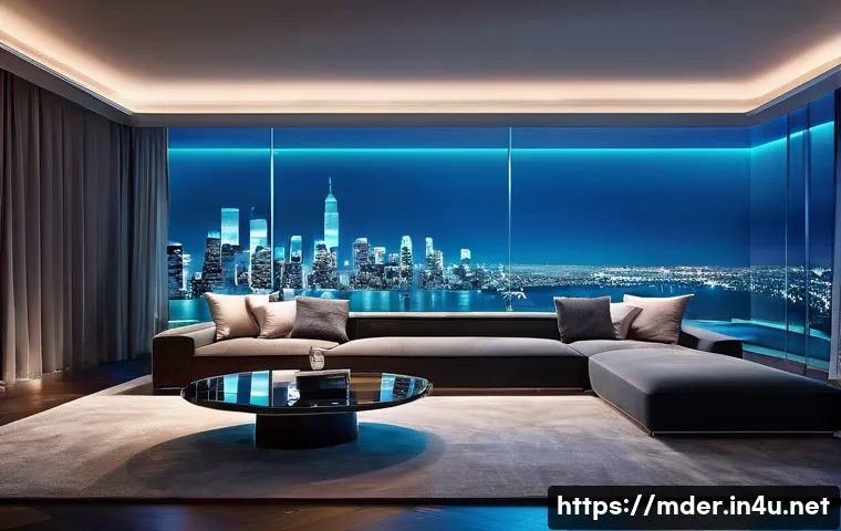 미디어기술사와 스마트홈 기술 - **Prompt 1: "The Ultimate Immersive Living Room Transformation"**
    A sleek, modern living room at...